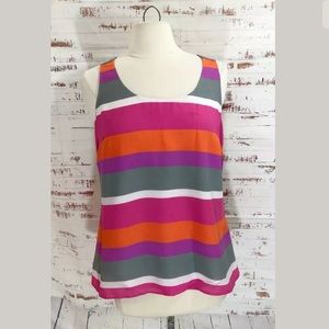 Banana Republic Racerback Top Multicolored Stripe